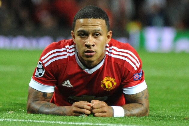 Manchester United’s Memphis Depay during the Champions League play-off round, first leg soccer match between Manchester United and Club Brugge at Old Trafford, Manchester, England, Tuesday, Aug. 18, 2015. (AP Photo/Rui Vieira)