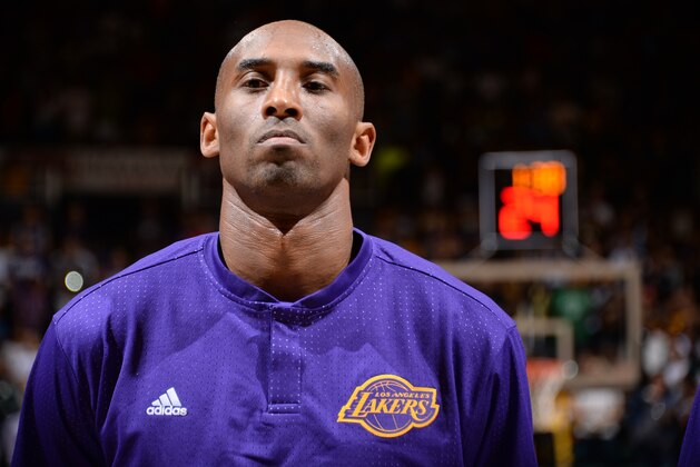 HONOLULU, HI - OCTOBER 4: Kobe Bryant #24 of the Los Angeles Lakers before the preseason game against the Utah Jazz at the Stan Sheriff Center on October 4, 2015 in Honolulu, Hawaii. NOTE TO USER: User expressly acknowledges and agrees that, by downloading and/or using this Photograph, user is consenting to the terms and conditions of the Getty Images License Agreement. Mandatory Copyright Notice: Copyright 2015 NBAE (Photo by Andrew D. Bernstein/NBAE via Getty Images) HONOLULU, HI - OCTOBER 4: Kobe Bryant #24 of the Los Angeles Lakers before the preseason game against the Utah Jazz at the Stan Sheriff Center on October 4, 2015 in Honolulu, Hawaii. NOTE TO USER: User expressly acknowledges and agrees that, by downloading and/or using this Photograph, user is consenting to the terms and conditions of the Getty Images License Agreement. Mandatory Copyright Notice: Copyright 2015 NBAE (Photo by Andrew D. Bernstein/NBAE via Getty Images)