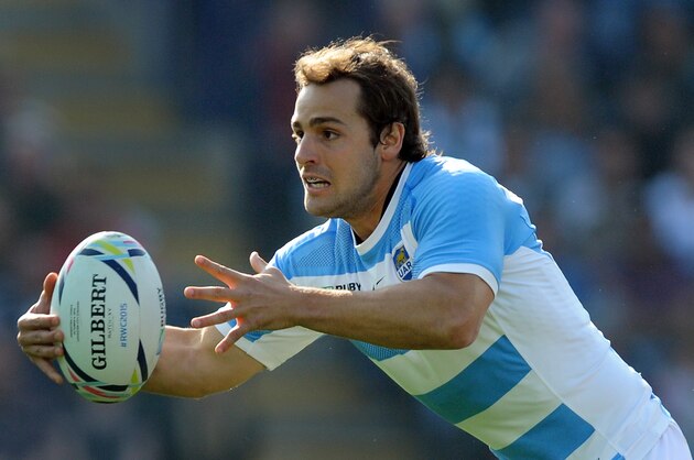 Argentina’s Nicolas Sanchez during the Rugby World Cup Pool C match between Argentina and Tonga at the Leicester City Stadium, Leicester, England, Sunday, Oct. 4, 2015. (AP Photo/Rui Vieira)