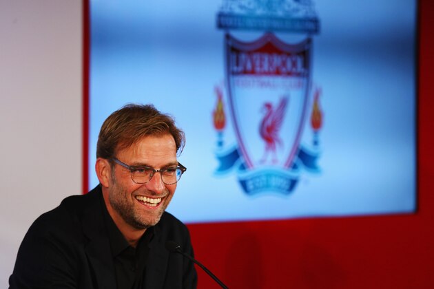 LIVERPOOL, ENGLAND - OCTOBER 09:  Jurgen Klopp is unveiled as the new manager of Liverpool FC during a press conference at Anfield on October 9, 2015 in Liverpool, England.  (Photo by Alex Livesey/Getty Images)