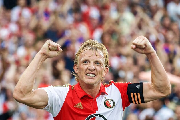 Dirk Kuyt of Feyenoord during the Dutch Eredivisie match between Feyenoord and Vitesse Arnhem at the Kuip on August 23, 2015 in Rotterdam, The Netherlands(Photo by VI Images via Getty Images)