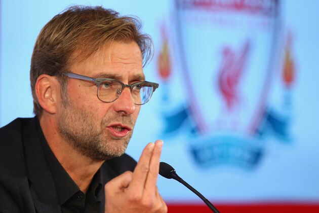 LIVERPOOL, ENGLAND - OCTOBER 09:  Jurgen Klopp is unveiled as the new manager of Liverpool FC during a press conference at Anfield on October 9, 2015 in Liverpool, England.  (Photo by Alex Livesey/Getty Images)
