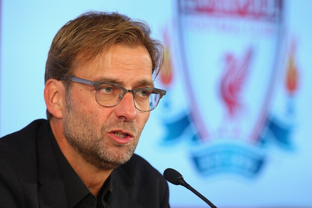 LIVERPOOL, ENGLAND - OCTOBER 09:  Jurgen Klopp is unveiled as the new manager of Liverpool FC during a press conference at Anfield on October 9, 2015 in Liverpool, England.  (Photo by Alex Livesey/Getty Images)