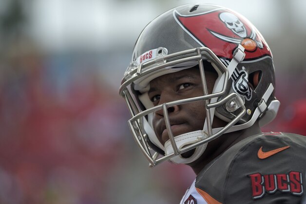 Tampa Bay Buccaneers quarterback Jameis Winston during the fourth quarter of an NFL football game against the Carolina Panthers Sunday, Oct. 4, 2015, in Tampa, Fla. (AP Photo/Phelan M. Ebenhack)
