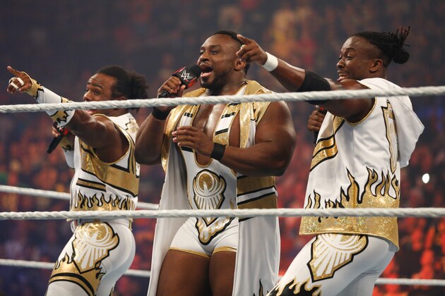 NEW YORK, NY - AUGUST 23:  New Day enter the ring at the WWE SummerSlam 2015  at Barclays Center of Brooklyn on August 23, 2015 in New York City.  (Photo by JP Yim/Getty Images)