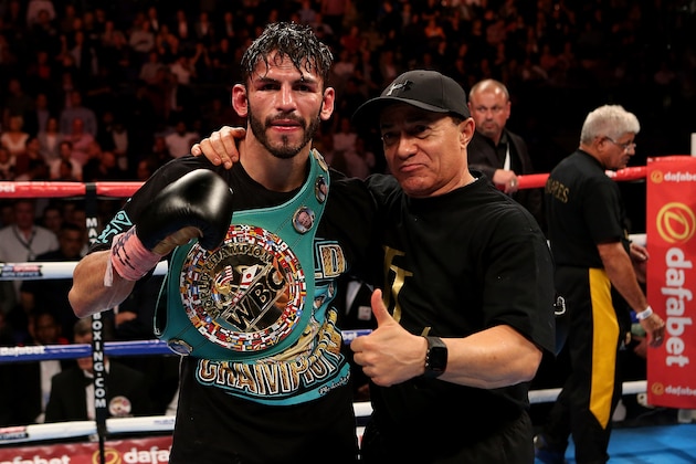 LONDON, ENGLAND - MAY 30:  Jorge Linares of Venezuela poses with the WBC Leightweight Championship belt at The O2 Arena on May 30, 2015 in London, England.  (Photo by Ben Hoskins/Getty Images)