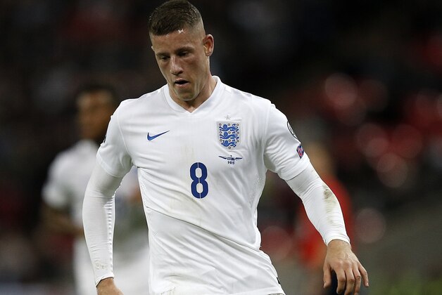 England's midfielder Ross Barkley in action during the Euro 2016 qualifying group E football match between England and Estonia at Wembley Stadium in north London on October 9, 2015. AFP PHOTO / ADRIAN DENNIS

NOT FOR MARKETING OR ADVERTISING USE / RESTRICTED TO EDITORIAL USE        (Photo credit should read ADRIAN DENNIS/AFP/Getty Images)