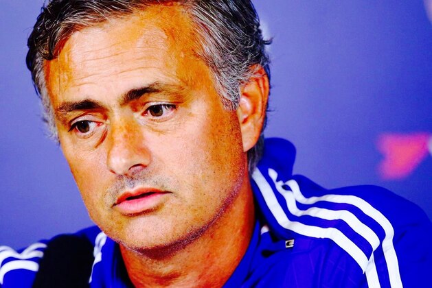 COBHAM, ENGLAND - SEPTEMBER 15: Chelsea manager Jose Mourinho chats to the media during a Chelsea Press Conference ahead of their Champions League fixture against Maccabi Tel Aviv on September 15, 2015 in Cobham, England. (Photo by Charlie Crowhurst/Getty Images)