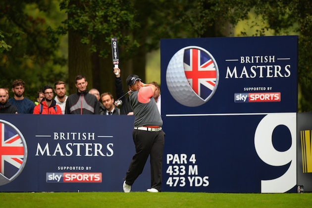 WOBURN, ENGLAND - OCTOBER 10:  Kiradech Aphibarnrat of Thailand plays his first shot on the 9th tee during the thrid round of the British Masters supported by Sky Sports at Woburn Golf Club on October 10, 2015 in Woburn, England.  (Photo by Tony Marshall/Getty Images)