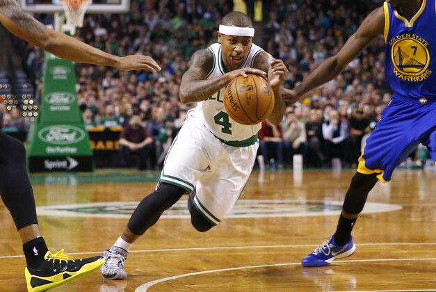 Boston Celtics' Isaiah Thomas drives to the basket during the second half of the Golden State Warriors 106-101 win over the Boston Celtics in an NBA basketball game in Boston Sunday, March 1, 2015. (AP Photo/Winslow Townson) Boston Celtics' Isaiah Thomas drives to the basket during the second half of the Golden State Warriors 106-101 win over the Boston Celtics in an NBA basketball game in Boston Sunday, March 1, 2015. (AP Photo/Winslow Townson)