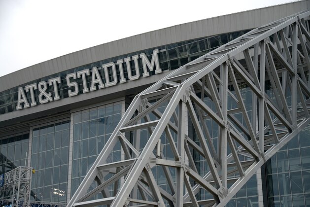 Exterior view of AT&T Stadium before an NFL football game between the Dallas Cowboys and the Washington Redskins, Sunday, October 13, 2013, in Arlington, Texas. (AP Photo/Tim Sharp)