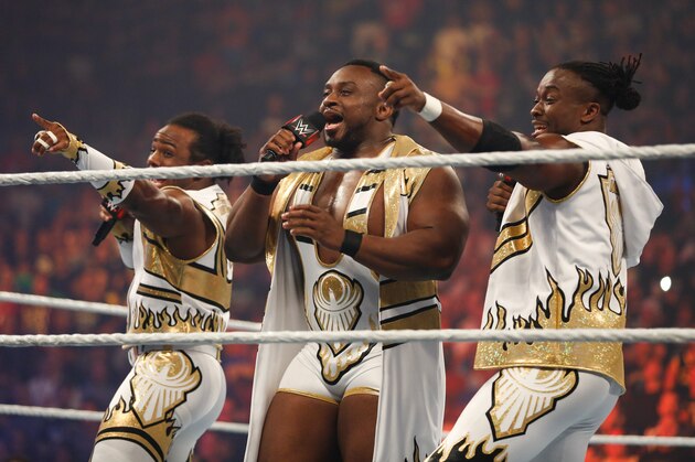 NEW YORK, NY - AUGUST 23:  New Day enter the ring at the WWE SummerSlam 2015  at Barclays Center of Brooklyn on August 23, 2015 in New York City.  (Photo by JP Yim/Getty Images)