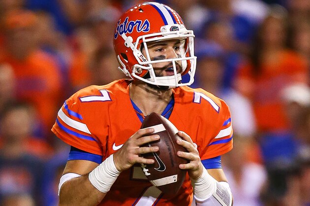GAINESVILLE, FL - OCTOBER 03: Will Grier #7 of the Florida Gators in action against the Mississippi Rebels during the game on October 3, 2015 in Gainesville, Florida.  (Photo by Rob Foldy/Getty Images)