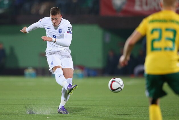 KAUNAS, LITHUANIA - OCTOBER 12:  Ross Barkley of England scores their first goal during the UEFA EURO 2016 qualifying Group E match between Lithuania and England at LFF Stadionas on October 12, 2015 in Kaunas, Lithuania.  (Photo by Alex Livesey/Getty Images)