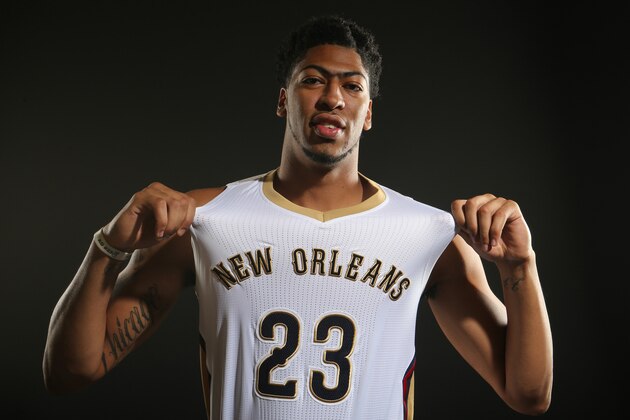 METAIRIE, LA - SEPTEMBER 28: Anthony Davis of the New Orleans Pelicans poses for photos during NBA Media Day on September 28, 2015 at the New Orleans Pelicans practice facility in Metairie, Louisiana. NOTE TO USER: User expressly acknowledges and agrees that, by downloading and or using this Photograph, user is consenting to the terms and conditions of the Getty Images License Agreement. Mandatory Copyright Notice: Copyright 2015 NBAE (Photo by Layne Murdoch Jr./NBAE via Getty Images) METAIRIE, LA - SEPTEMBER 28: Anthony Davis of the New Orleans Pelicans poses for photos during NBA Media Day on September 28, 2015 at the New Orleans Pelicans practice facility in Metairie, Louisiana. NOTE TO USER: User expressly acknowledges and agrees that, by downloading and or using this Photograph, user is consenting to the terms and conditions of the Getty Images License Agreement. Mandatory Copyright Notice: Copyright 2015 NBAE (Photo by Layne Murdoch Jr./NBAE via Getty Images)