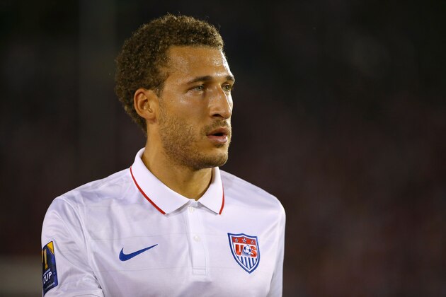 PASADENA, CA - OCTOBER 10:  Fabian Johnson #23 of the United States looks on during a break in game action during the 2017 FIFA Confederations Cup Qualifying match against Mexico at Rose Bowl on October 10, 2015 in Pasadena, California. Mexico defeated the United States 3-2.  (Photo by Victor Decolongon/Getty Images)