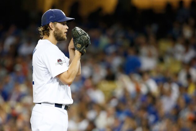 LOS ANGELES, CA - OCTOBER 09:  Clayton Kershaw #22 of the Los Angeles Dodgers prepares to pitch in the fourth inning against the New York Mets in game one of the National League Division Series at Dodger Stadium on October 9, 2015 in Los Angeles, California.  (Photo by Sean M. Haffey/Getty Images)