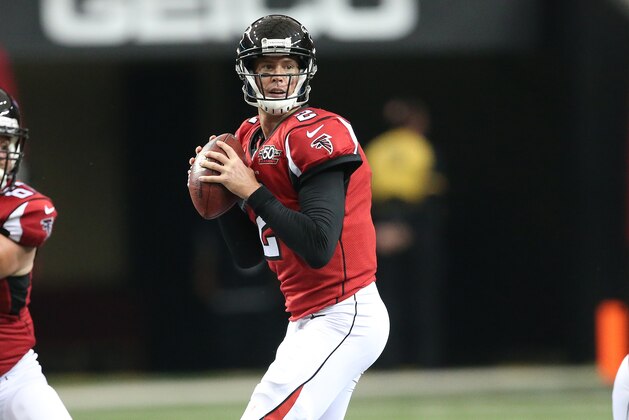 Atlanta Falcons quarterback Matt Ryan (2) works against the Washington Redskins during the second half of an NFL football game, Sunday, Oct. 11, 2015, in Atlanta. (AP Photo/John Bazemore)