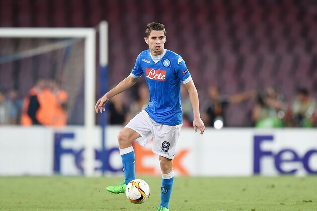 NAPLES, ITALY - SEPTEMBER 17:  Jorge Luiz Jorginho of Napoli in action during the UEFA Europa League match between Napoli and Club Brugge KV on September 17, 2015 in Naples, Italy.  (Photo by Francesco Pecoraro/Getty Images)