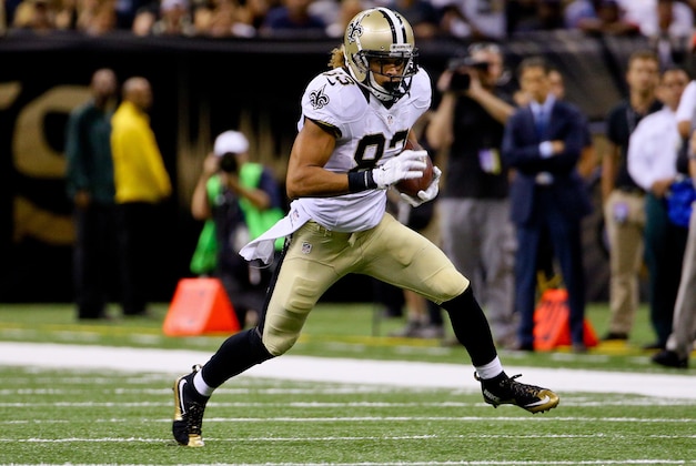 Aug 30, 2015; New Orleans, LA, USA; New Orleans Saints wide receiver Willie Snead (83) runs after a catch against the Houston Texans during the first half of a preseason game at the Mercedes-Benz Superdome. Mandatory Credit: Derick E. Hingle-USA TODAY Sports