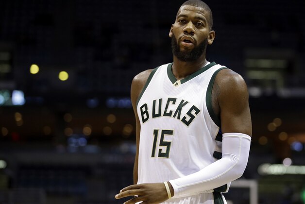 Milwaukee Bucks' Greg Monroe during an NBA preseason basketball game against the Detroit Pistons Saturday, Oct. 10, 2015, in Milwaukee. (AP Photo/Aaron Gash)