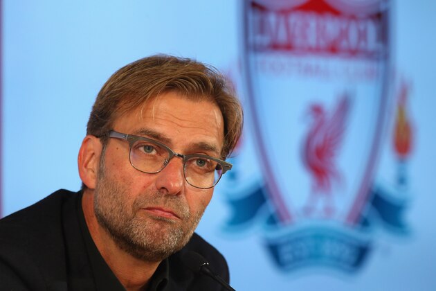 LIVERPOOL, ENGLAND - OCTOBER 09:  Jurgen Klopp at Anfield is unveiled as the new manager of Liverpool FC during a press conference at Anfield on October 9, 2015 in Liverpool, England.  (Photo by Alex Livesey/Getty Images)