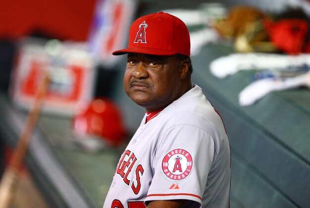 Jun 17, 2015; Phoenix, AZ, USA; Los Angeles Angels hitting coach Don Baylor against the Arizona Diamondbacks during an interleague game at Chase Field. Mandatory Credit: Mark J. Rebilas-USA TODAY Sports