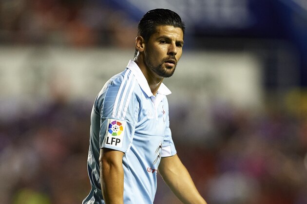 VALENCIA, SPAIN - AUGUST 23:  Nolito of Celta looks looks on during the La Liga match between Levante UD and Real Club Celta de Vigo at Ciutat de Valencia Stadium on August 23, 2015 in Valencia, Spain.  (Photo by Manuel Queimadelos Alonso/Getty Images)