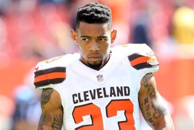 FILE - In this Sept. 20, 2015, file photo, Cleveland Browns cornerback Joe Haden (23) looks on during an NFL football game against the Tennessee Titans in Cleveland. The NFL has asked the Browns why Pro Bowl cornerback Joe Haden was inactive for Sunday's game against San Diego after being listed as probable on the team's injury report. Browns coach Mike Pettine said Monday, Oct. 5, 2015, that