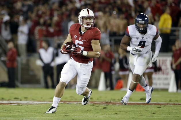 Stanford's Christian McCaffrey during an NCAA college football game against Arizona Saturday, Oct. 3, 2015 in Stanford, Calif. (AP Photo/Marcio Jose Sanchez)