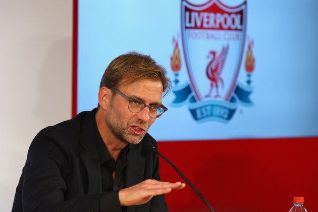 LIVERPOOL, ENGLAND - OCTOBER 09:  Jurgen Klopp is unveiled as the new manager of Liverpool FC during a press conference at Anfield on October 9, 2015 in Liverpool, England.  (Photo by Alex Livesey/Getty Images)