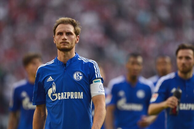 Schalke's defender Benedikt Hoewedes reacts during the German first division Bundesliga football match of FC Cologne vs FC Schalke 04 in Cologne, western Germany on May 10, 2015. Cologne won the match 2-0. AFP PHOTO / SASCHA SCHUERMANN

RESTRICTIONS - DFL RULES TO LIMIT THE ONLINE USAGE DURING MATCH TIME TO 15 PICTURES PER MATCH. IMAGE SEQUENCES TO SIMULATE VIDEO IS NOT ALLOWED AT ANY TIME. FOR FURTHER QUERIES PLEASE CONTACT DFL DIRECTLY AT + 49 69 650050.        (Photo credit should read SASCHA SCHUERMANN/AFP/Getty Images)