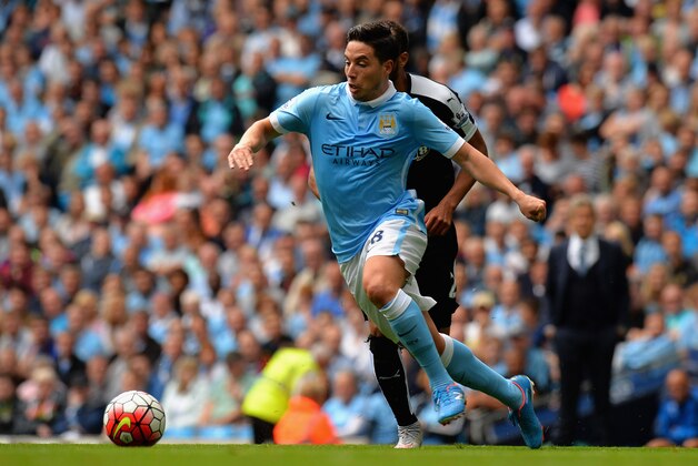 MANCHESTER, ENGLAND - AUGUST 29:  Samir Nasri of Manchester City during the Barclays Premier League match between Manchester City and Watford at the Etihad Stadium on August 29, 2015 in Manchester, United Kingdom.  (Photo by Tony Marshall/Getty Images)