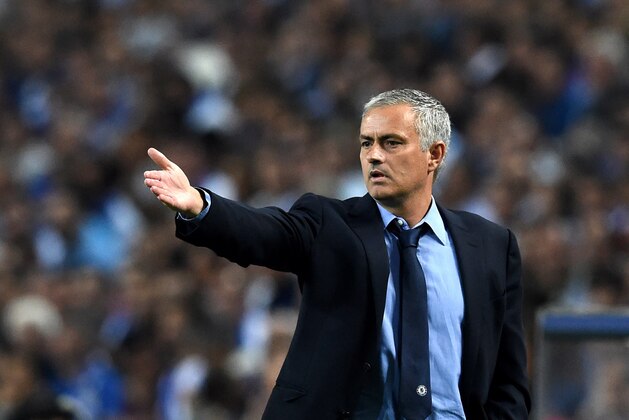 Chelsea's Portuguese manager Jose Mourinho gestures during the UEFA Champions League Group G football match at the Dragao stadium in Porto on September 29, 2015.  AFP PHOTO / FRANCISCO LEONG        (Photo credit should read FRANCISCO LEONG/AFP/Getty Images)