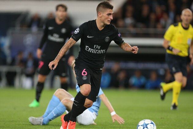PARIS - SEPTEMBER 15: Marco Verratti of PSG in action during the UEFA Champions League match between Paris Saint-Germain (PSG) and Malmo FF at Parc des Princes stadium on September 15, 2015 in Paris, France. (Photo by Jean Catuffe/Getty Images)