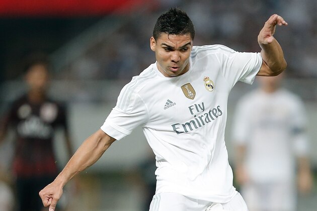 SHANGHAI, CHINA - JULY 30:  Casemiro of Real Madrid in action during the International Champions Cup match between Real Madrid and AC Milan at Shanghai Stadium on July 30, 2015 in Shanghai, China.  (Photo by Lintao Zhang/Getty Images)