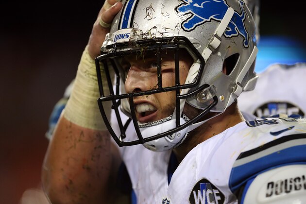 LANDOVER, MD - AUGUST 20: Zach Zenner #41 of the Detroit Lions looks on after scoring a touchdown during a preseason game against the Washington Redskins at FedEx Field on August 20, 2015 in Landover, Maryland.  (Photo by Matt Hazlett/Getty Images)