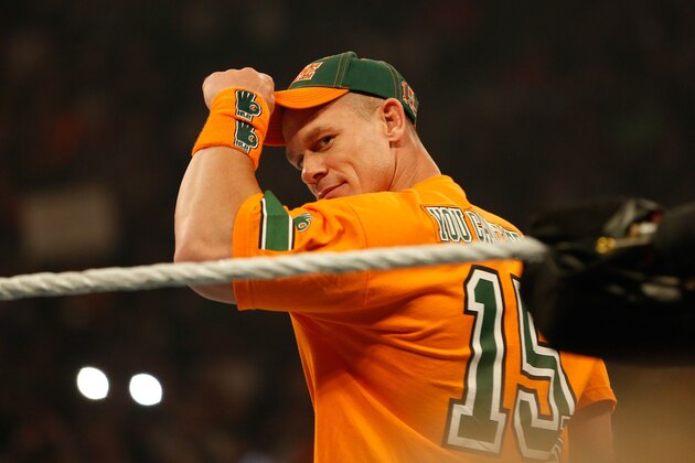 NEW YORK, NY - AUGUST 23:  John Cena enters the ring at the WWE SummerSlam 2015 at Barclays Center of Brooklyn on August 23, 2015 in New York City.  (Photo by JP Yim/Getty Images)