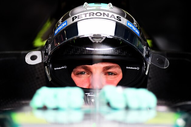 SPA, BELGIUM - AUGUST 21:  Nico Rosberg of Germany and Mercedes GP sits in his car in the garage during practice for the Formula One Grand Prix of Belgium at Circuit de Spa-Francorchamps on August 21, 2015 in Spa, Belgium.  (Photo by Lars Baron/Getty Images)