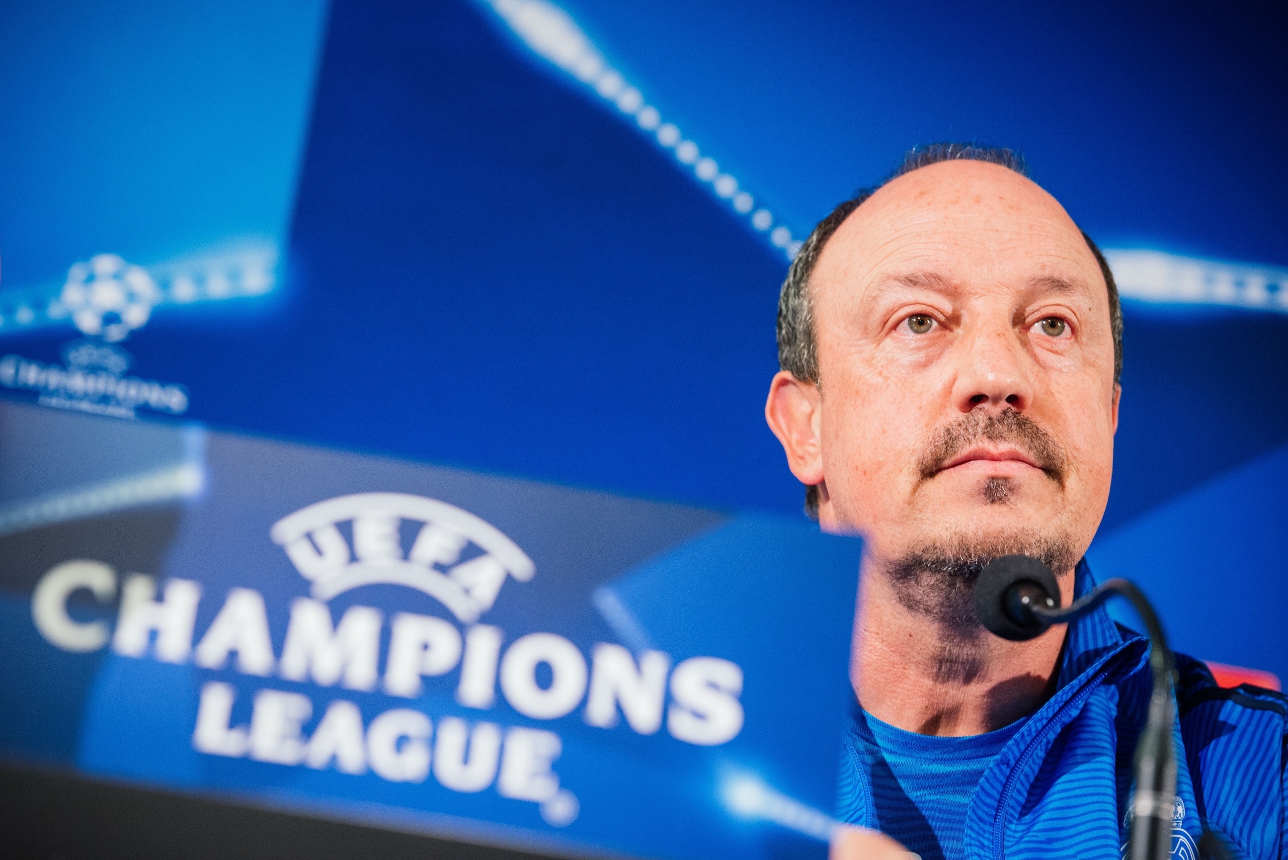 Real Madrid's Spanish head coach Rafa Benitez attends a press conference at the Swedbank Stadion, on September 29, 2015, on the eve of the UEFA Champions League Group A football match between Malmo FF and Real Madrid CF. AFP PHOTO / JONATHAN NACKSTRAND        (Photo credit should read JONATHAN NACKSTRAND/AFP/Getty Images)