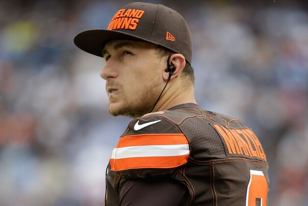 SAN DIEGO, CA - OCTOBER 04:  Quarterback Johnny Manziel #2 of the Cleveland Browns looks on from the sideline against the San Diego Chargers at Qualcomm Stadium on October 4, 2015 in San Diego, California. The Chargers defeated the Browns 30-27.  (Photo by Jeff Gross/Getty Images)