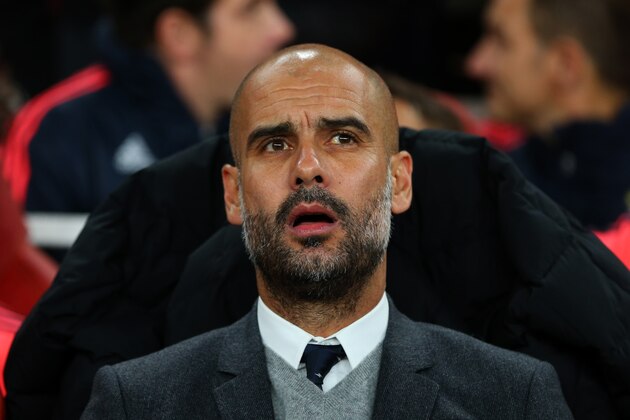 LONDON, ENGLAND - OCTOBER 20:  Pep Guardiola manager of Bayern Munich looks on during the UEFA Champions League match between Arsenal and Bayern Munich at the Emirates Stadium on October 20, 2015 in London, United Kingdom.  (Photo by Catherine Ivill - AMA/Getty Images)