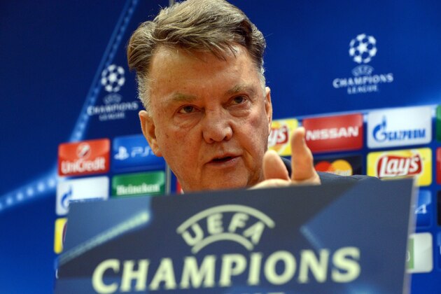 Manchester United's Dutch manager Louis van Gaal speaks during a press conference at the Arena Khimki stadium outside Moscow on October 20, 2015 on the eve of the UEFA Champions League group B football match between PFC CSKA Moscow and FC Manchester United. AFP PHOTO / KIRILL KUDRYAVTSEV        (Photo credit should read KIRILL KUDRYAVTSEV/AFP/Getty Images)
