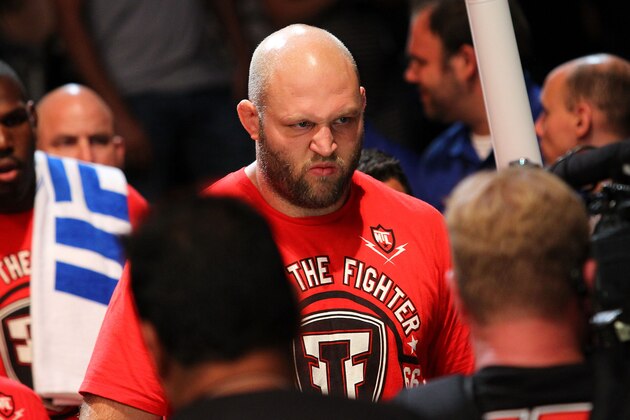 MILWAUKEE, WI - AUGUST 31: Ben Rothwell enters the arena prior to his bout against Brandon Vera in their UFC heavyweight bout at BMO Harris Bradley Center on August 31, 2013 in Milwaukee, Wisconsin. (Photo by Ed Mulholland/Zuffa LLC/Zuffa LLC via Getty Images)