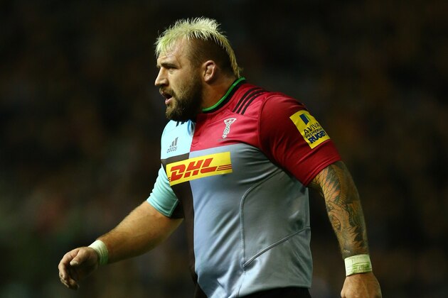 LONDON, ENGLAND - OCTOBER 16: Joe Marler of Harlequins during the Aviva Premiership match between Harlequins and Wasps at Twickenham Stoop on October 16, 2015 in London, England.  (Photo by Steve Bardens/Getty Images for Harlequins)