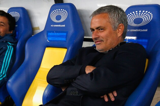 KIEV, UKRAINE - OCTOBER 20:  Jose Mourinho of Chelsea looks on prior to kick off during the UEFA Champions League Group G match between FC Dynamo Kyiv and Chelsea at the Olympic Stadium on October 20, 2015 in Kiev, Ukraine.  (Photo by Clive Rose/Getty Images)