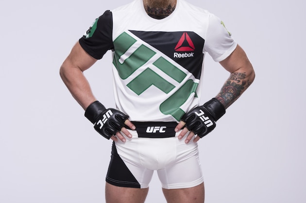 LAS VEGAS, NEVADA - JULY 07:   UFC featherweight Conor McGregor poses for a portrait during a UFC photo session inside the MGM Grand Garden Arena on July 7, 2015 in Las Vegas, Nevada. (Photo by Jeff Bottari/Zuffa LLC/Zuffa LLC via Getty Images)