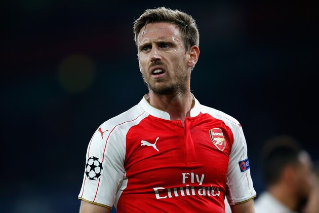 LONDON, ENGLAND - OCTOBER 20:  Nacho Monreal of Arsenal reacts during the UEFA Champions League Group F match between Arsenal FC and FC Bayern Munchen at the Emirates Stadium on October 20, 2015 in London, United Kingdom.  (Photo by Boris Streubel/Getty Images)
