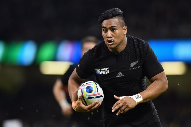 New Zealand's wing Julian Savea runs to score his team's third try  during a quarter final match of the 2015 Rugby World Cup between New Zealand and France at the Millennium Stadium in Cardiff, south Wales, on October 17, 2015.  AFP PHOTO / GABRIEL BOUYS

RESTRICTED TO EDITORIAL USE, NO USE IN LIVE MATCH TRACKING SERVICES, TO BE USED AS NON-SEQUENTIAL STILLS        (Photo credit should read GABRIEL BOUYS/AFP/Getty Images)