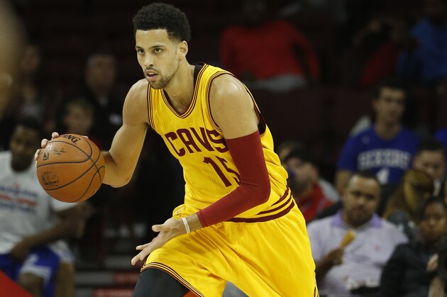 Cleveland Cavaliers' Austin Daye in action during an NBA preseason basketball game against the Philadelphia 76ers, Thursday, Oct. 8, 2015, in Philadelphia. (AP Photo/Matt Slocum)